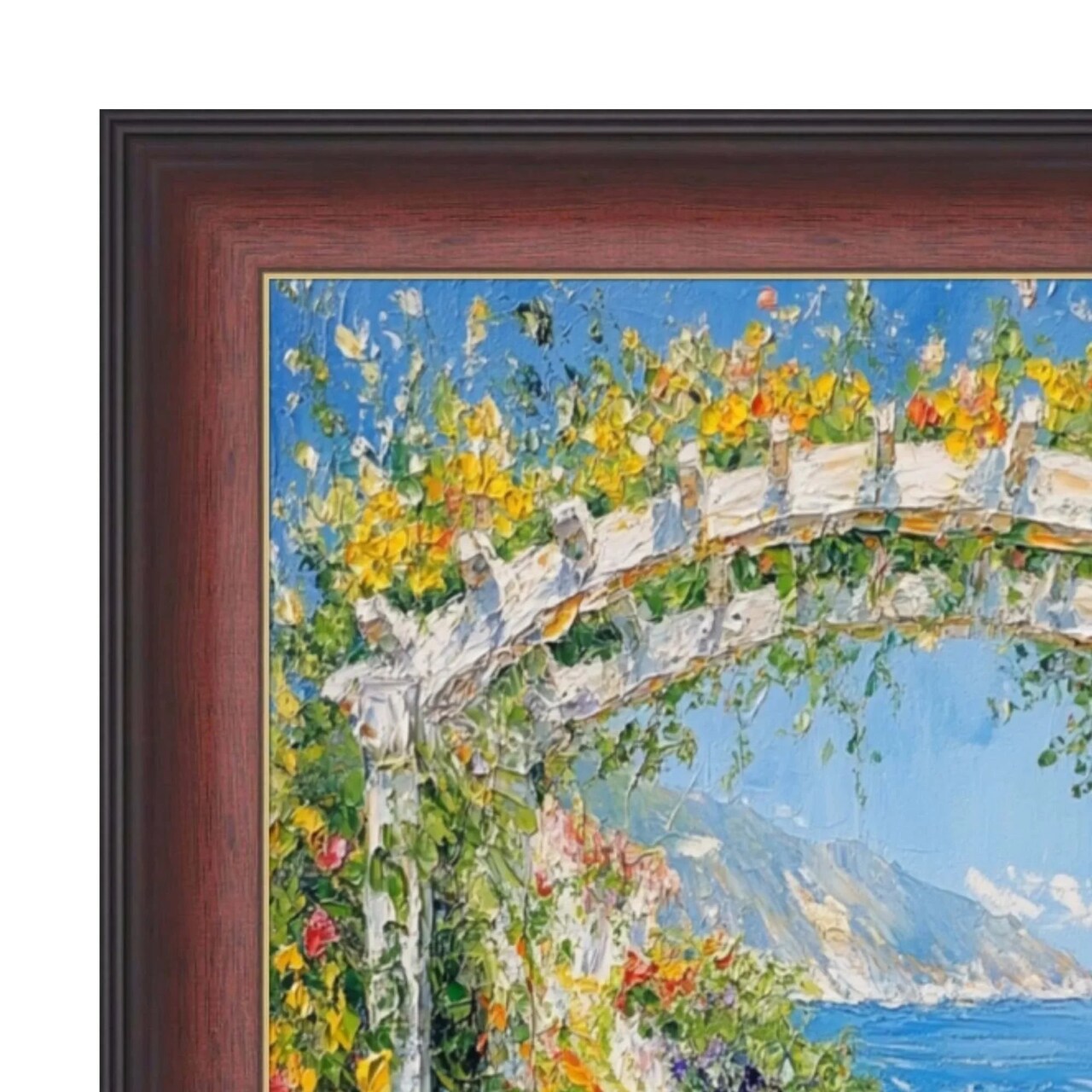 Mahogany - 11x14 Custom Gold Leaf Picture Frame With Ornate Gold Trim